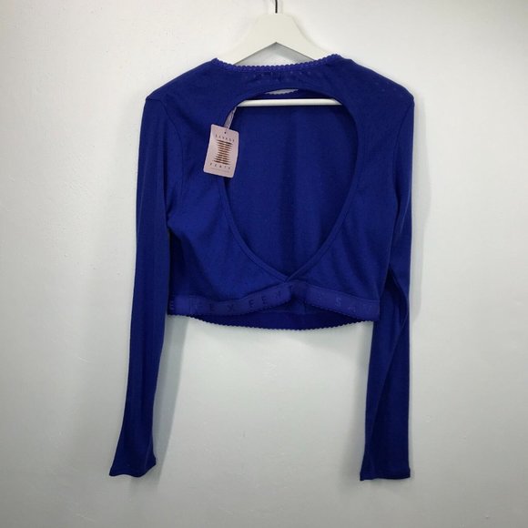 SAVAGE X FENTY Blue Long Sleeve Scoop Back Cropped Sleepwear Top NWT Size 2X - Picture 5 of 11